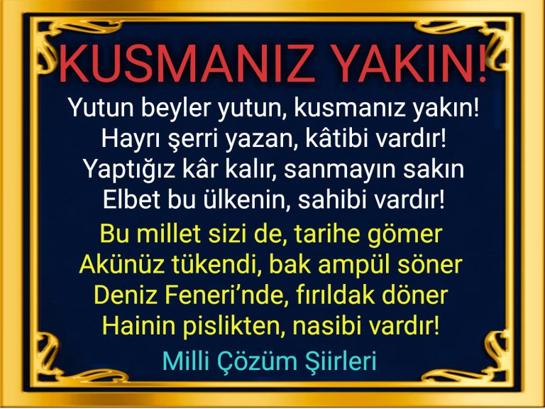 KUSMANIZ YAKIN! (ŞİİR)