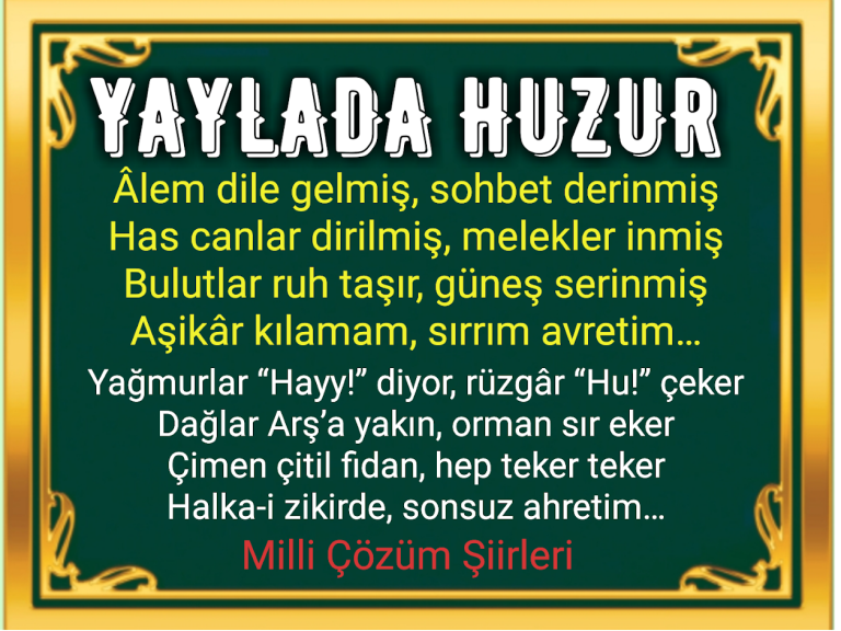 YAYLADA HUZUR (ŞİİR)