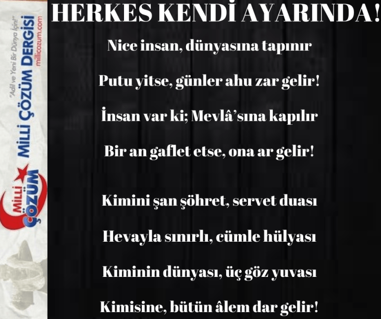 HERKES KENDİ AYARINDA!