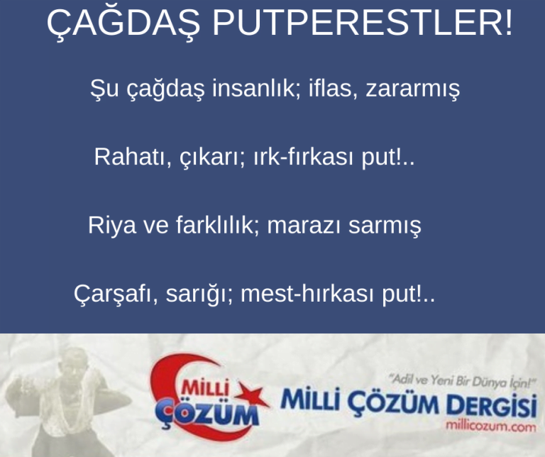 ÇAĞDAŞ PUTPERESTLER!
